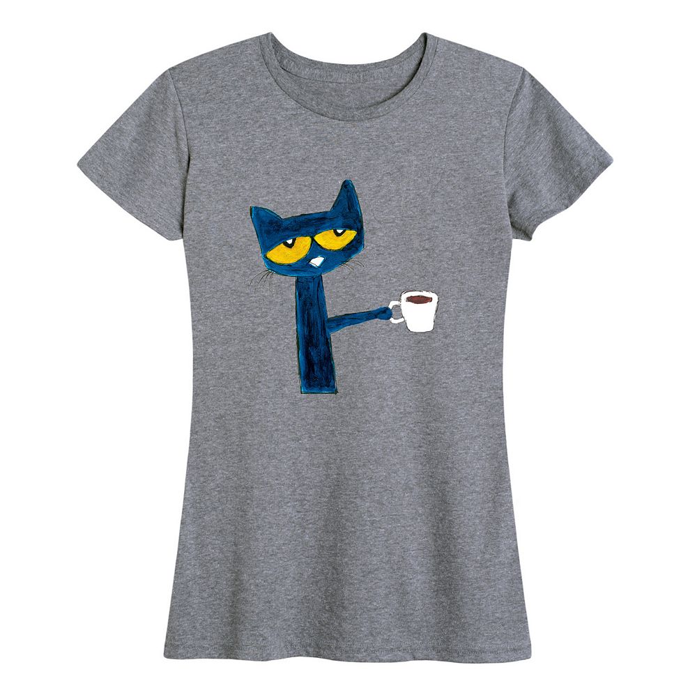 

Женская футболка Pete The Cat с графическим рисунком кофе, цвет Heather Gray