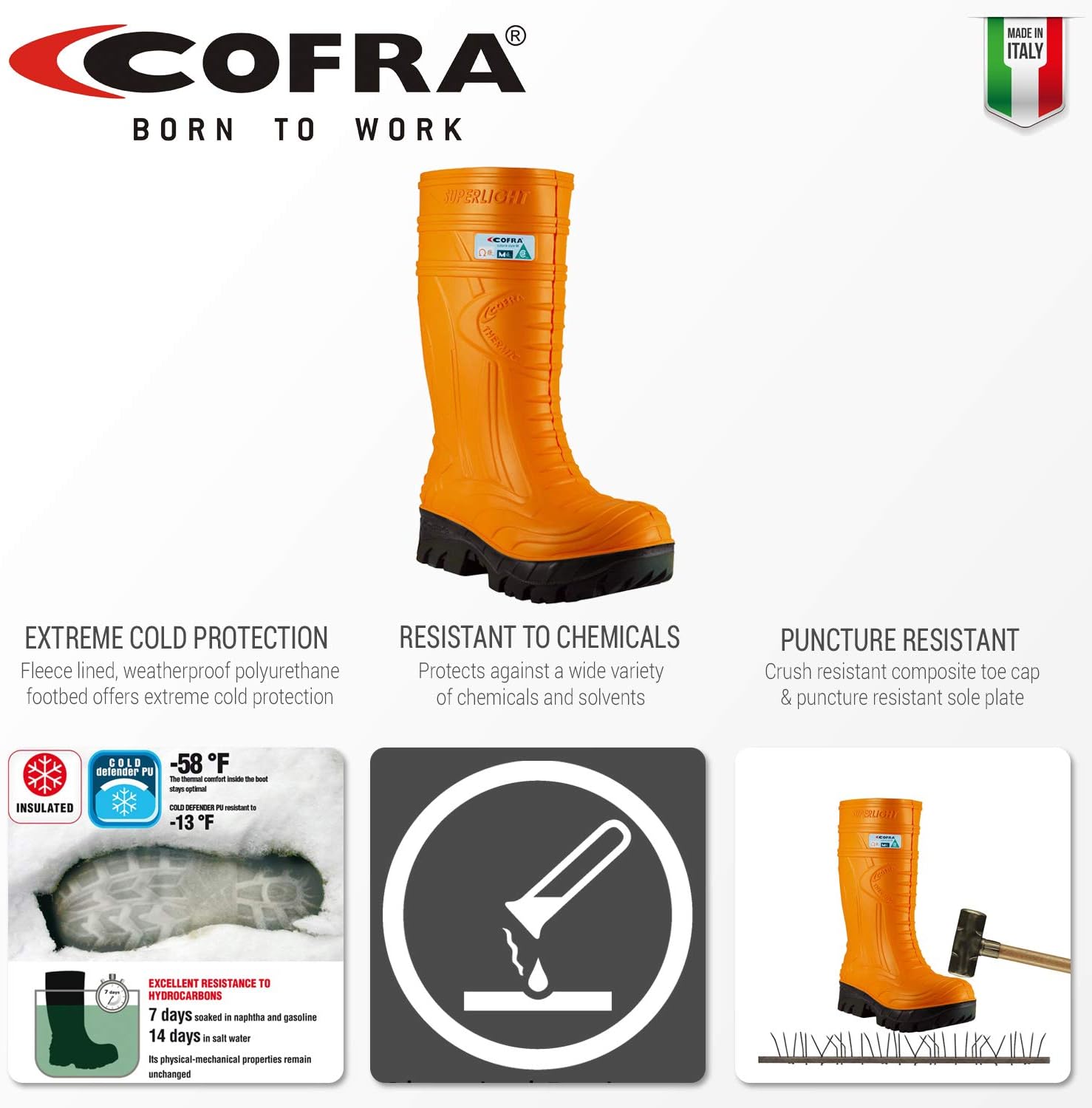 Защитные термостойкие ботинки Cofra 00040-CU4.W09 Thermic Metguard EH PR, размер 9, оранжевые — фото 3