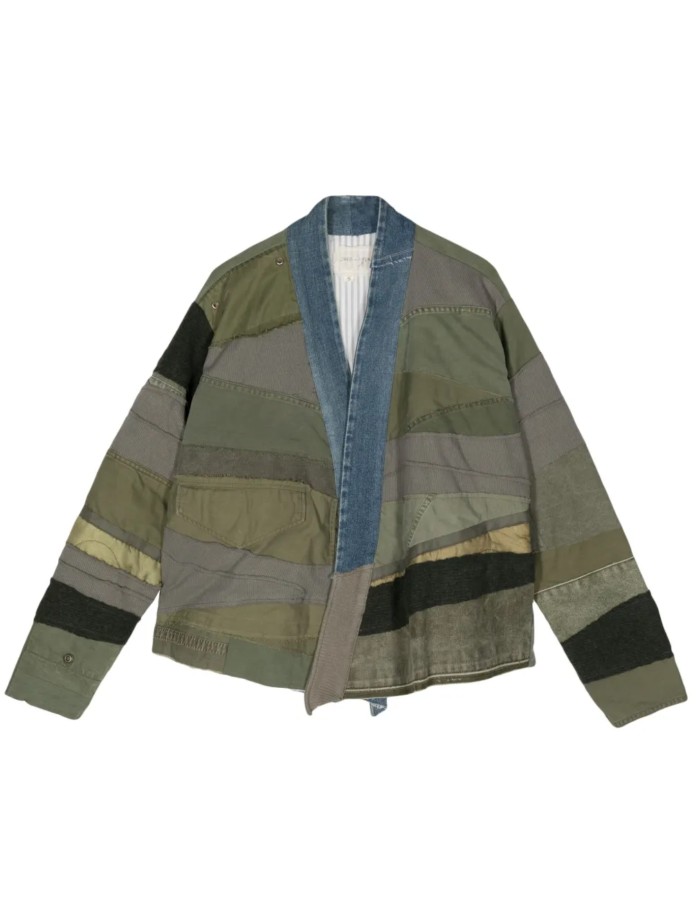 

Куртка в технике пэчворк с воротником-шалькой Greg Lauren, зеленый