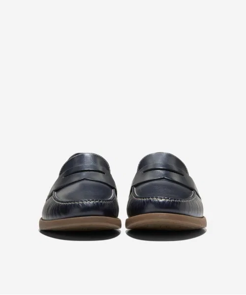 Мужские кожаные лоферы COLE HAAN тёмно-синие — фото 3