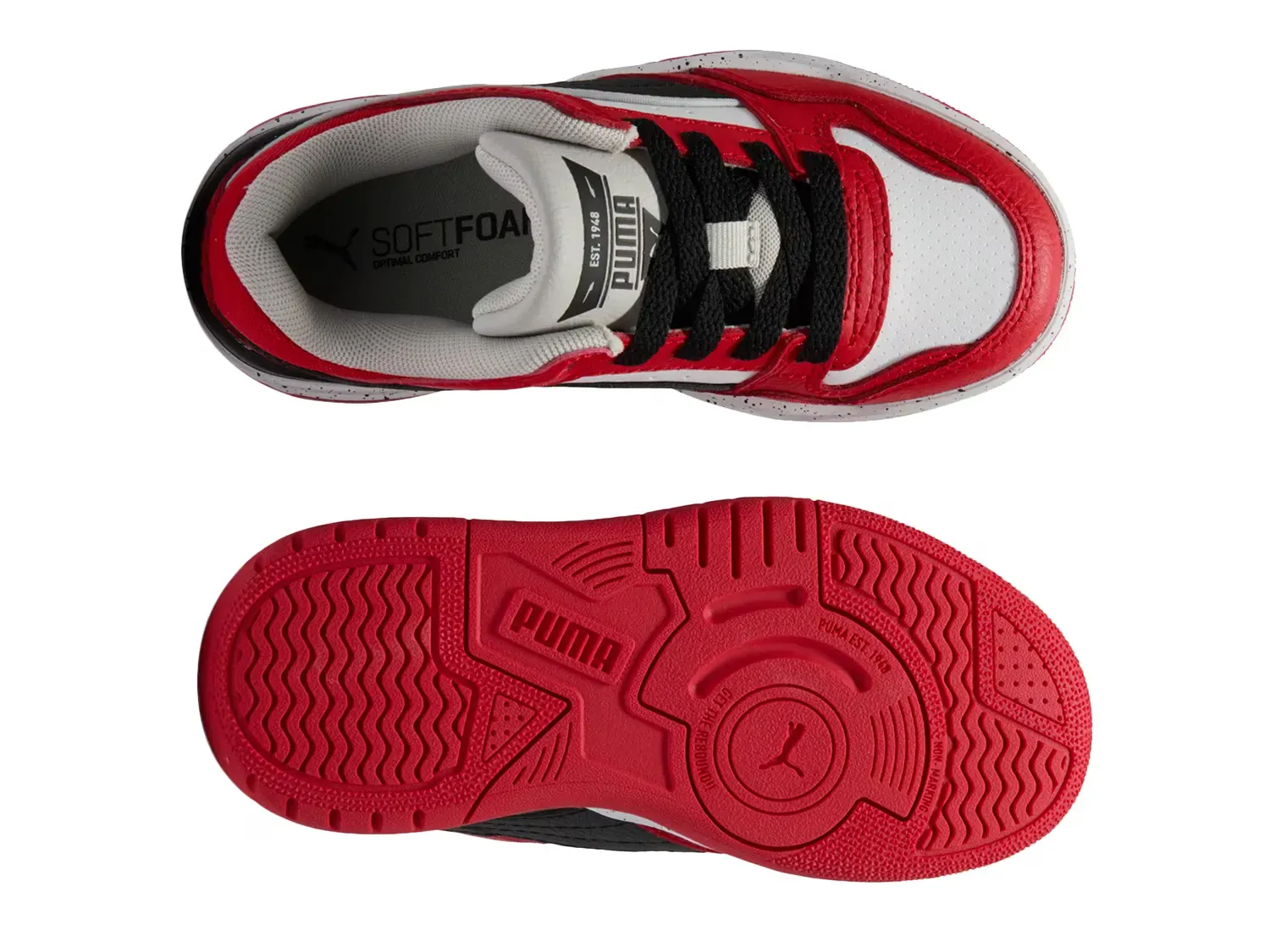 Кроссовки Rebound Retro - детские Puma, Black/Red/White — фото 3