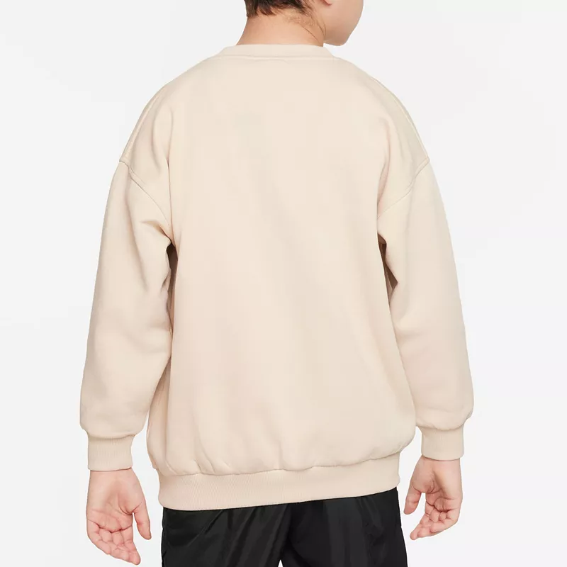 Большой флисовый свитшот Nike Sportswear Club для девочек, цвет Sanddrift — фото 3