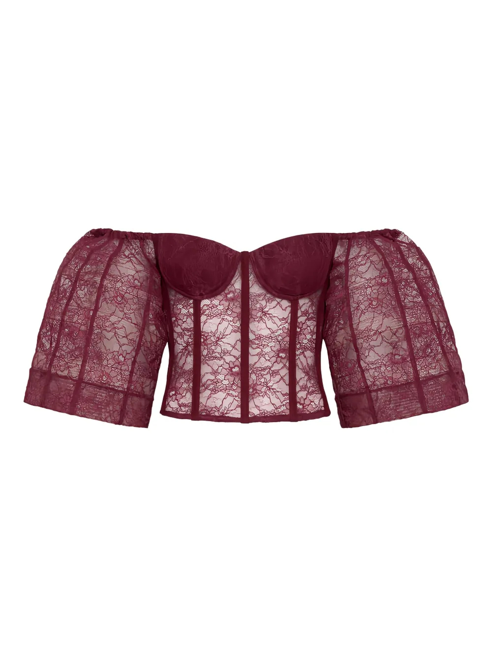 

Топ Morrison lace puff-sleeve bustier Hellessy, красный