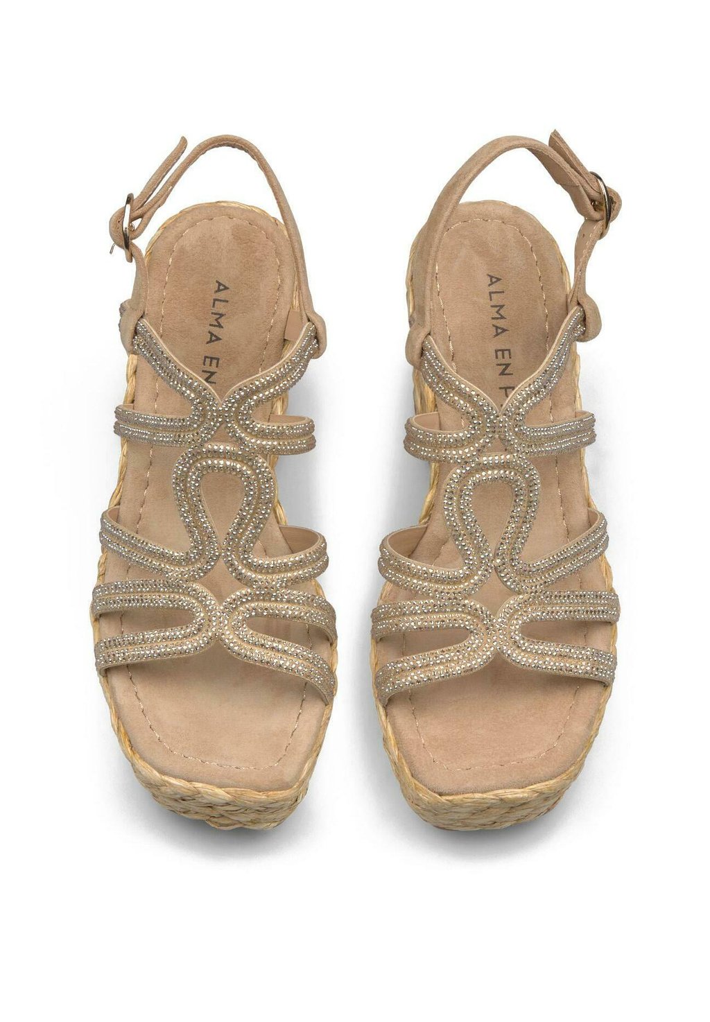 Босоножки на танкетке High heeled sandals Alma en Pena, светло-коричневый — фото 4