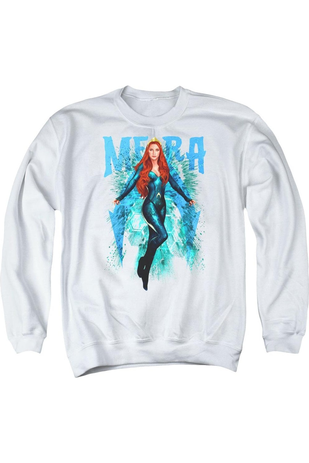 

Толстовка Mera Adult Crewneck с принтом фильма «Аквамен» Gildan, белый