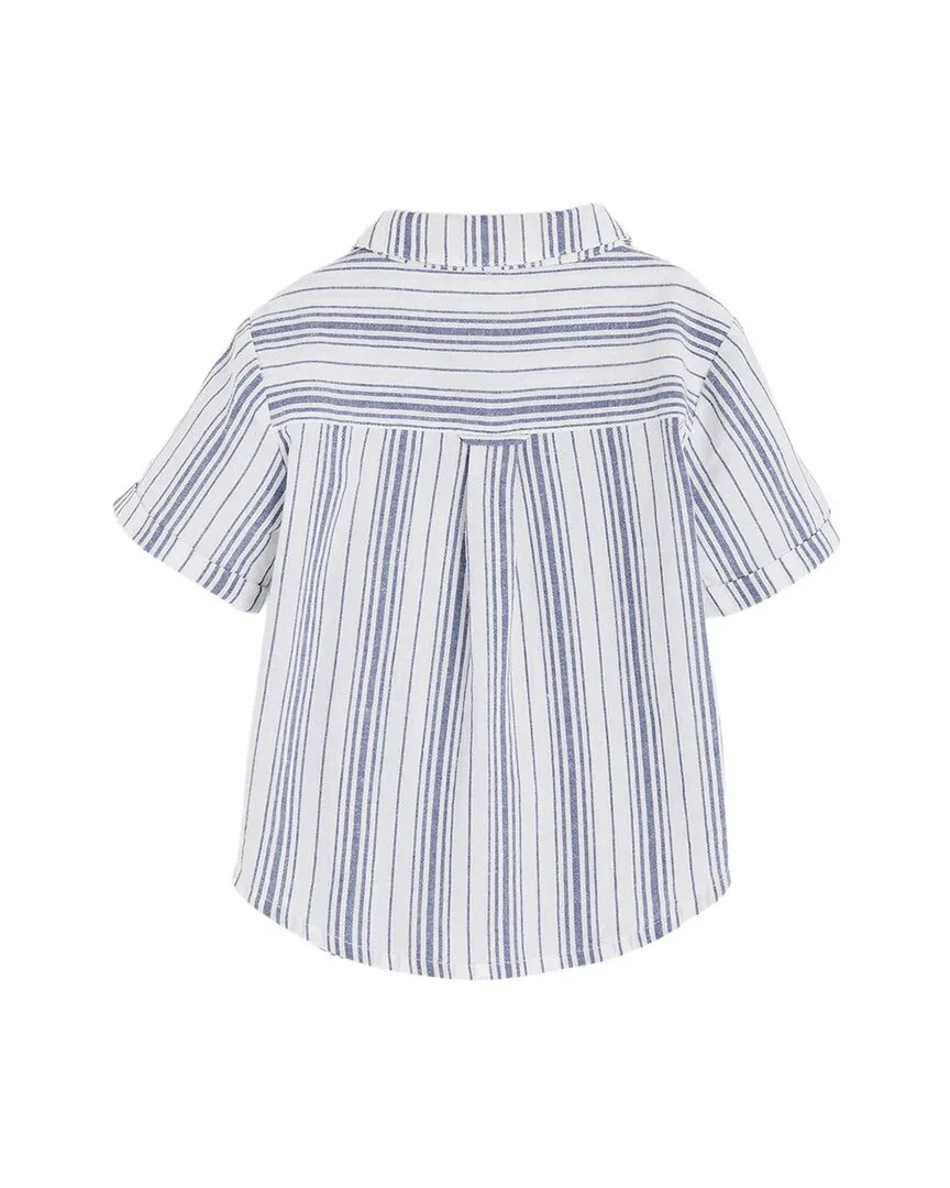 Полосатая рубашка Babycottons, белый — фото 2