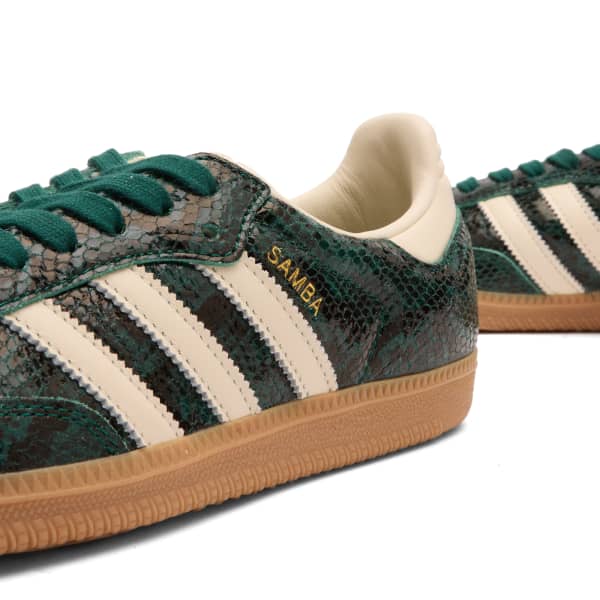 Кроссовки Samba со змеиным принтом Adidas, Cream White & Collegiate Green — фото 4
