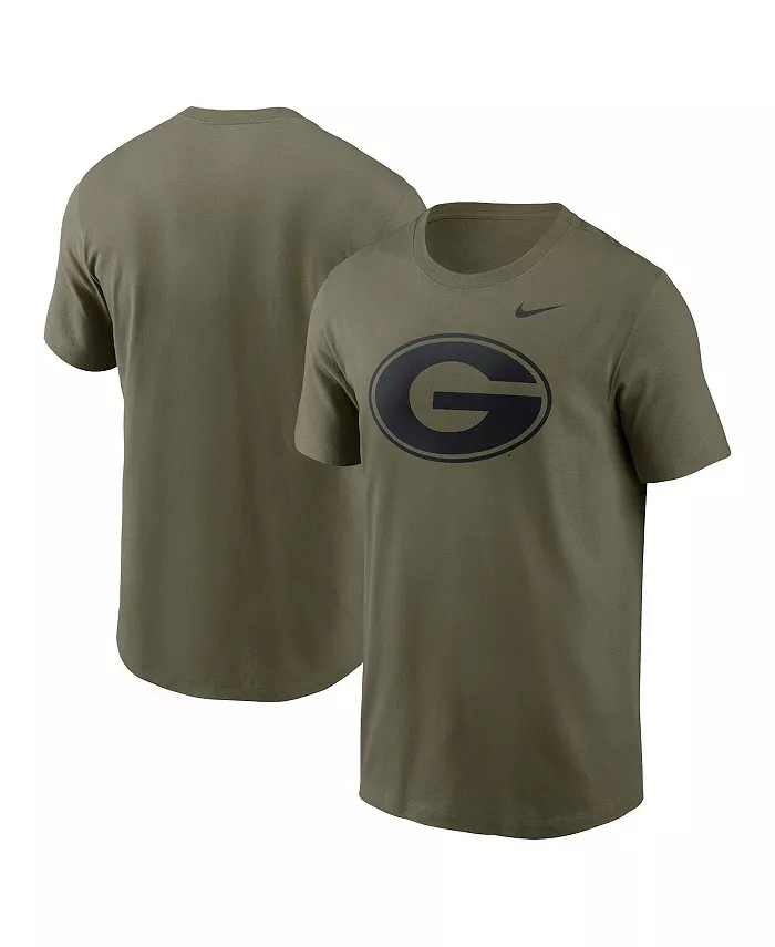 

Мужская оливковая футболка Georgia Bulldogs 2024 Military Appreciation Tonal Logo Performance Nike