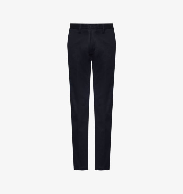 

Брюки прямого кроя из эластичного хлопка с фирменной накладкой Two-Slip-Pockets Emporio Armani, синий