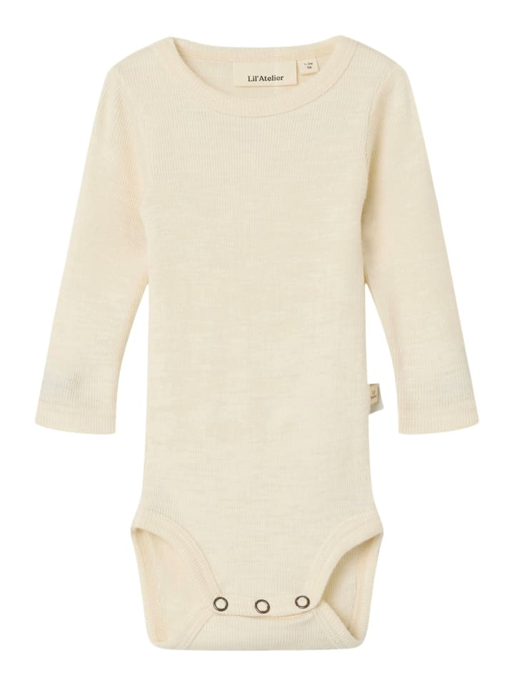 

Name it Боди с длинными рукавами, шерсть меринос/модал, NBNNALU RIB LIL, цвет «голубиный»