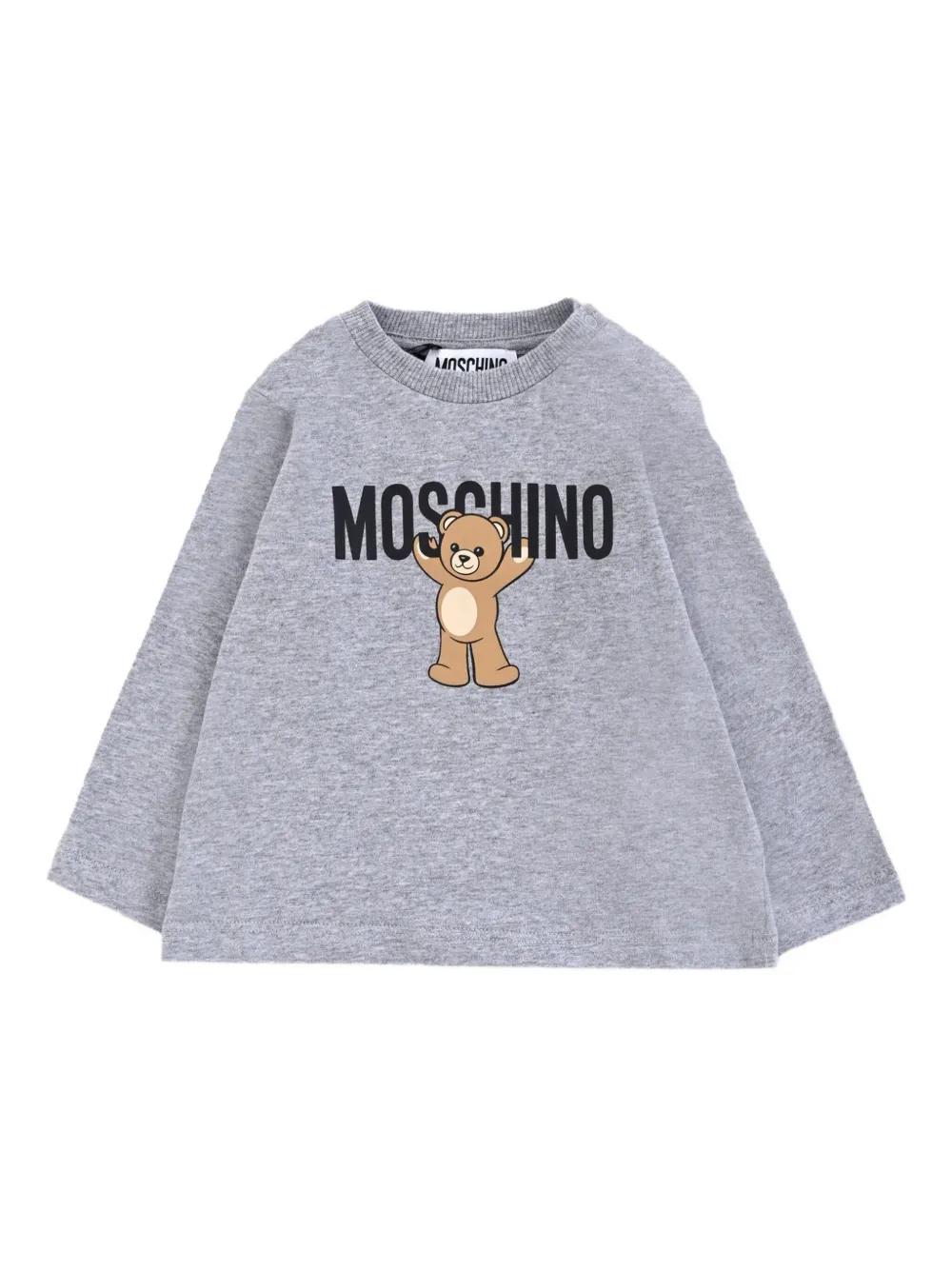 

Футболка с принтом Teddy Bear и длинными рукавами Moschino Kids, серый