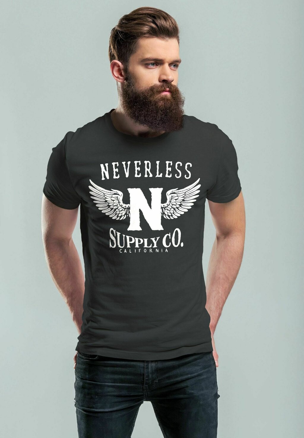 

Футболка с принтом SUPPLY ADLER WINGS Neverless, антрацит