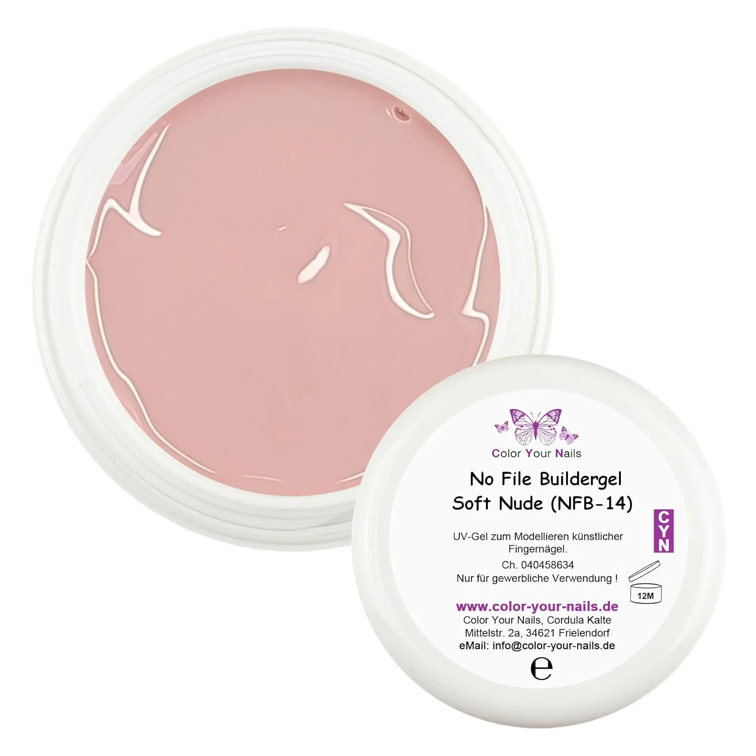 Камуфлирующий гель для наращивания ногтей «No File Builder Gel Soft Nude» (NFB-14), 30 г Color Your Nails