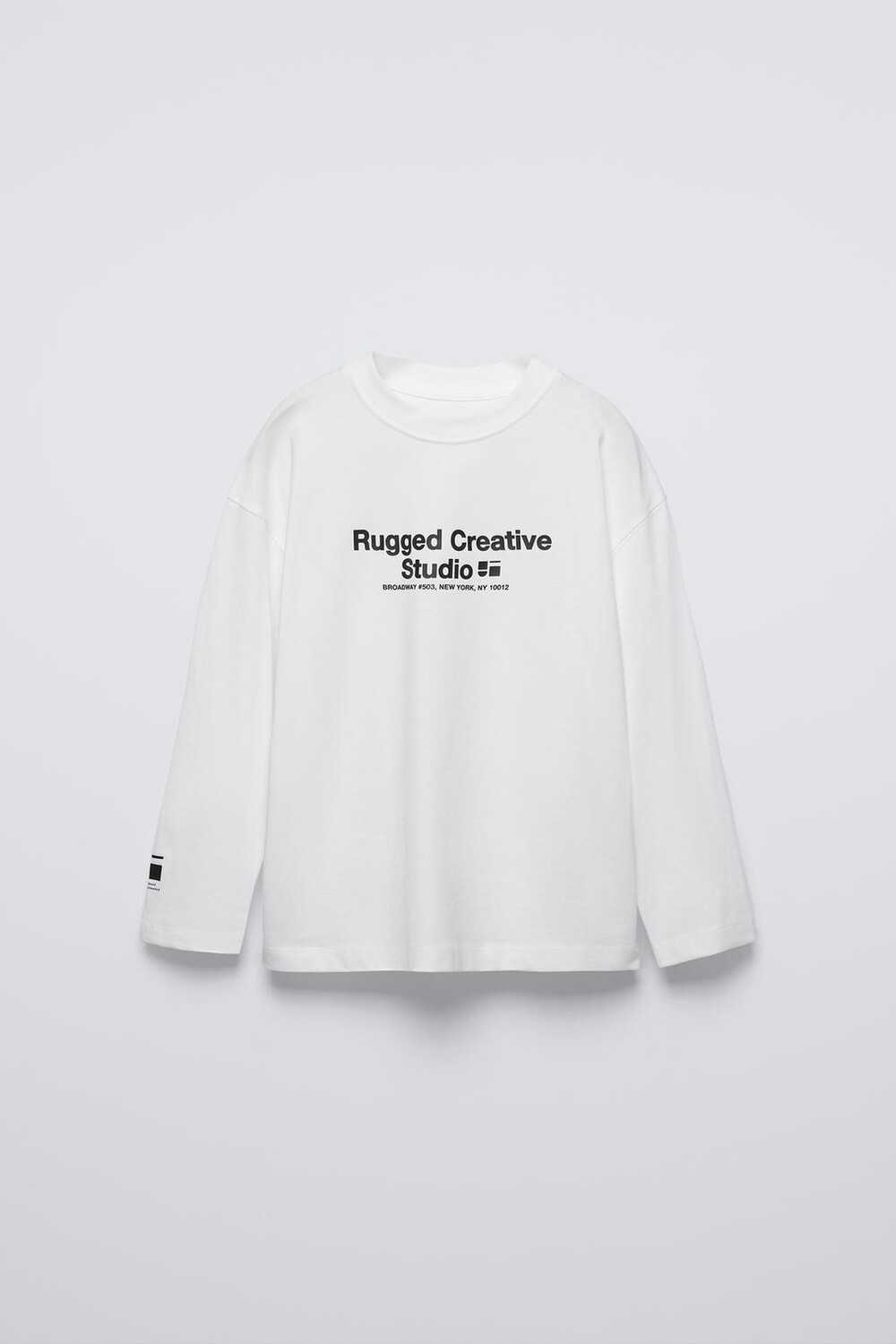 

Футболка с высоким лозунгом ZARA, цвет oyster/white