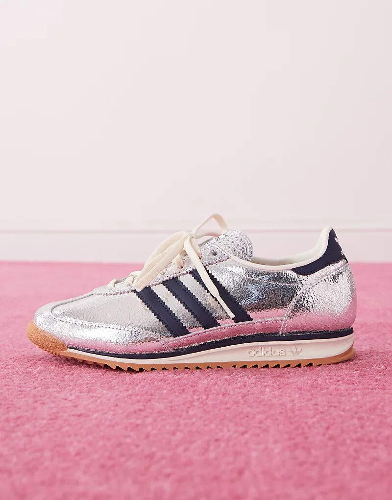 Кроссовки SL 72 OG в цвете металлик серебристый и темно-синий adidas Originals — фото 2