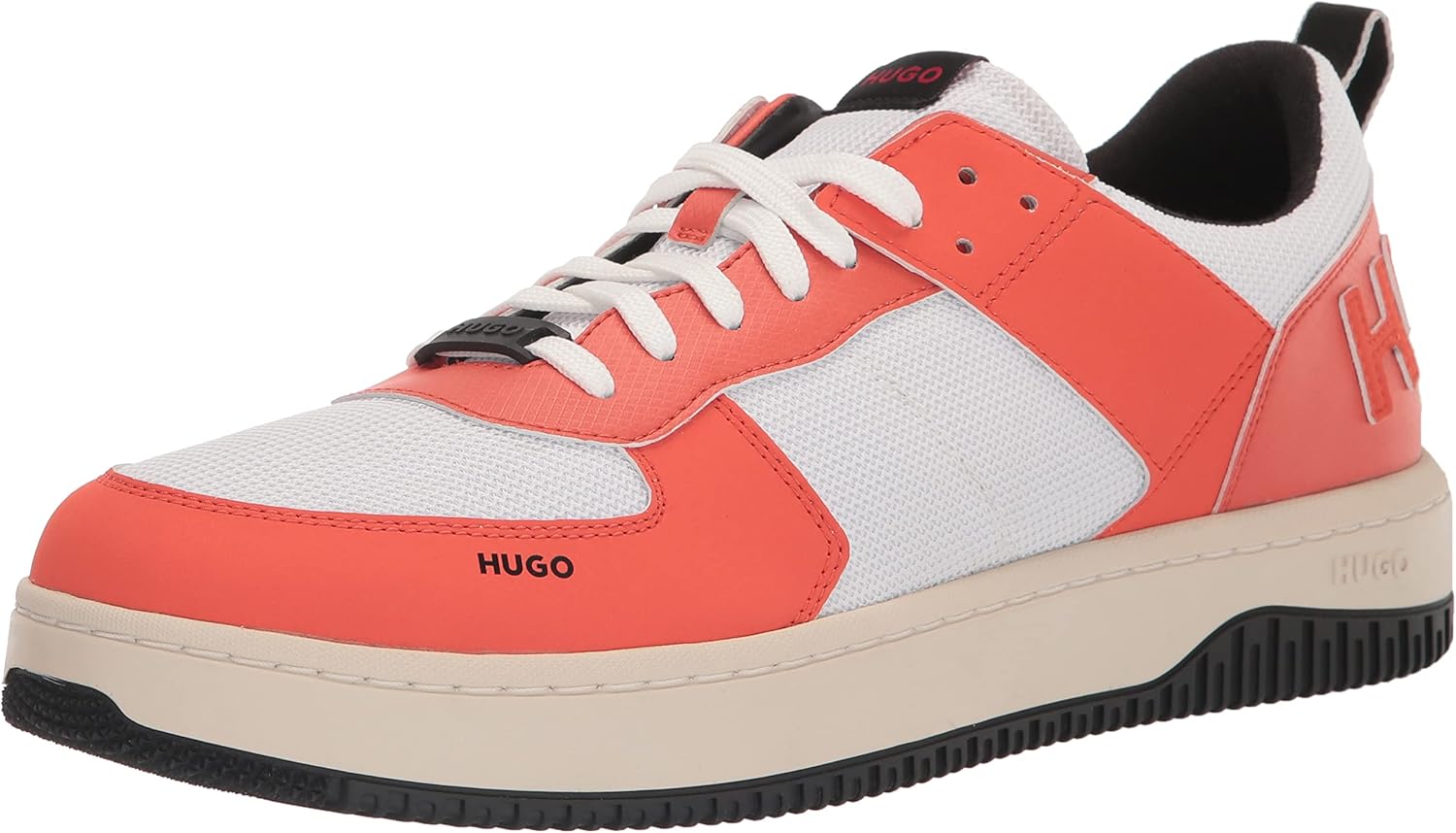 

Кроссовки Hugo Mens Chunky из кожи с низким профилем, белый/оранжевый