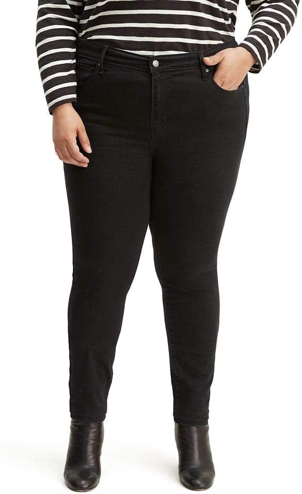 

Женские джинсы Levi's Plus Size 721 с высокой талией и зауженными джинсами, Black Peony