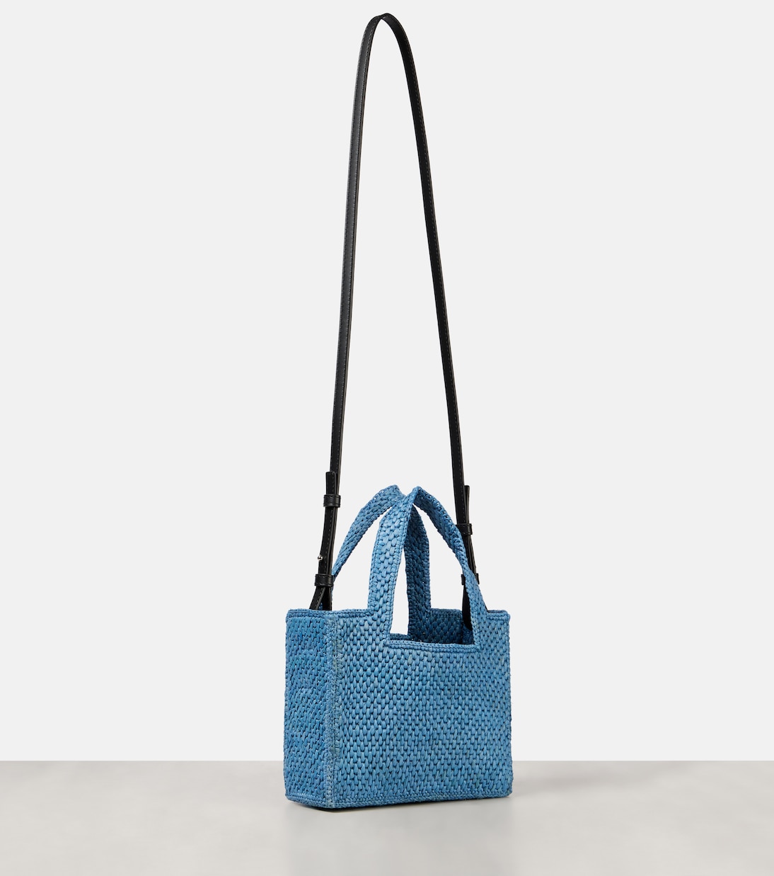 Плетеная сумка Paula's Ibiza Mini Logo Loewe, светло-синий — фото 4
