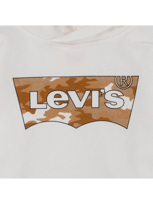 Детский хлопковый худи с логотипом и расклешенными рукавами Levi's, Tofu — фото 4