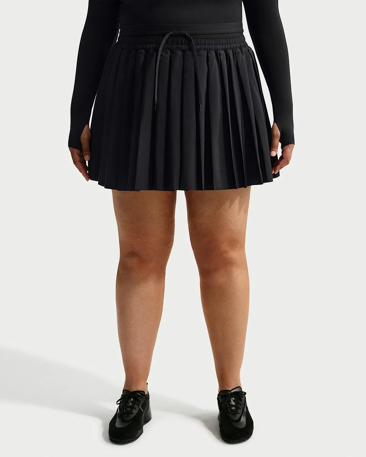 Женская плиссированная юбка (большие размеры) Nike Sportswear, Black/Black — фото 2