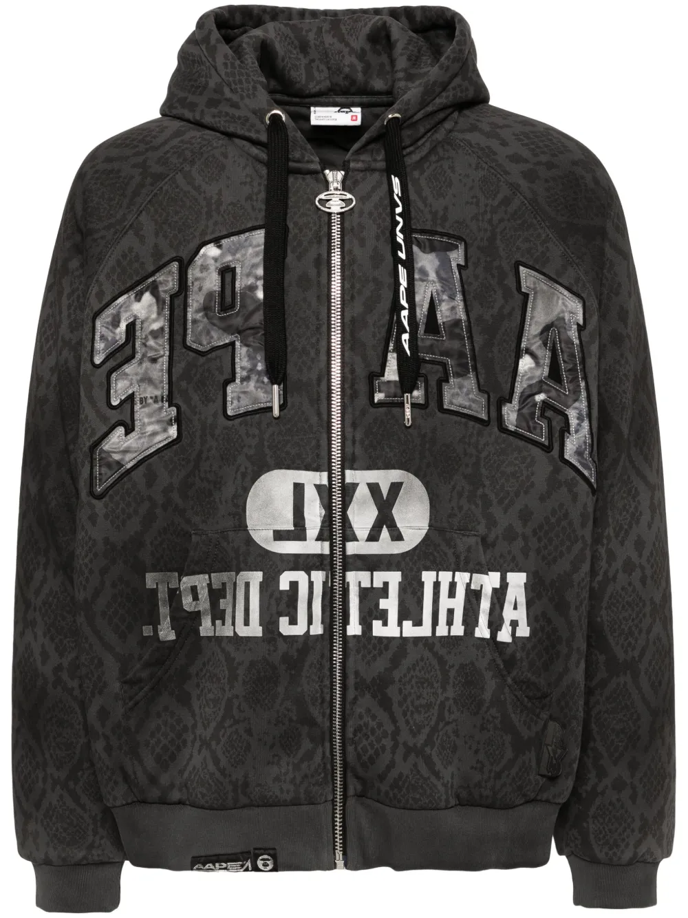 

Худи на молнии с логотипом AAPE BY *A BATHING APE, черный