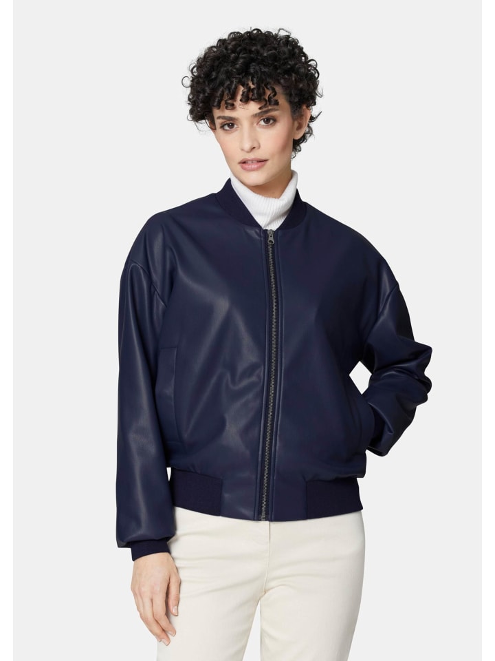 

MADELEINE Куртка-бомбер в стильном кожаном исполнении, темно-синего цвета