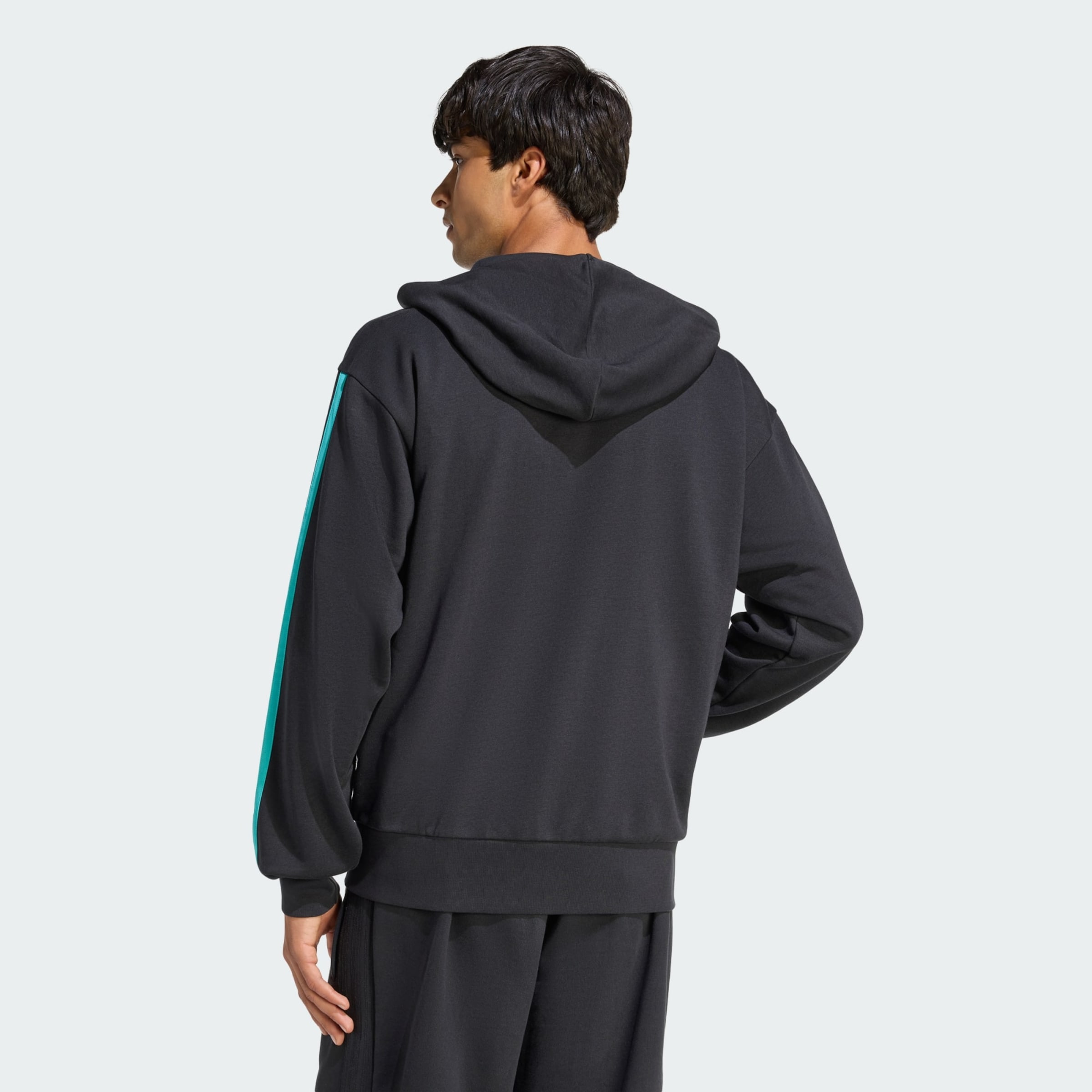 Adidas Performance Спортивный худи на молнии в черном цвете — фото 3