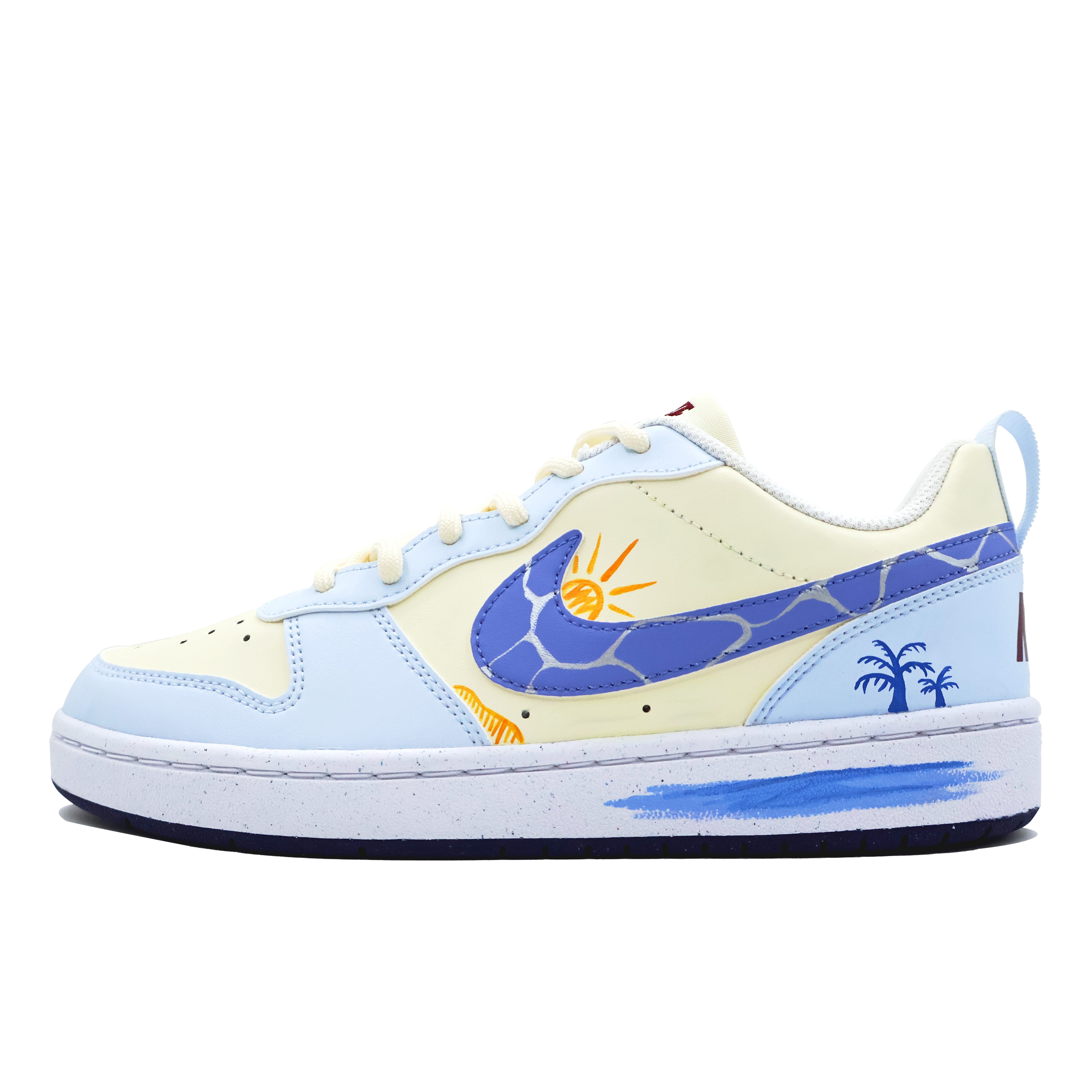 

Кроссовки Nike Court Borough Skateboarding Shoes Women's Low-top Coconut Milk Color/yellow, цвет Summer holidays