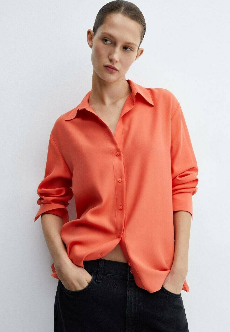 

Блузка-рубашка LIMA Mango, цвет coral red