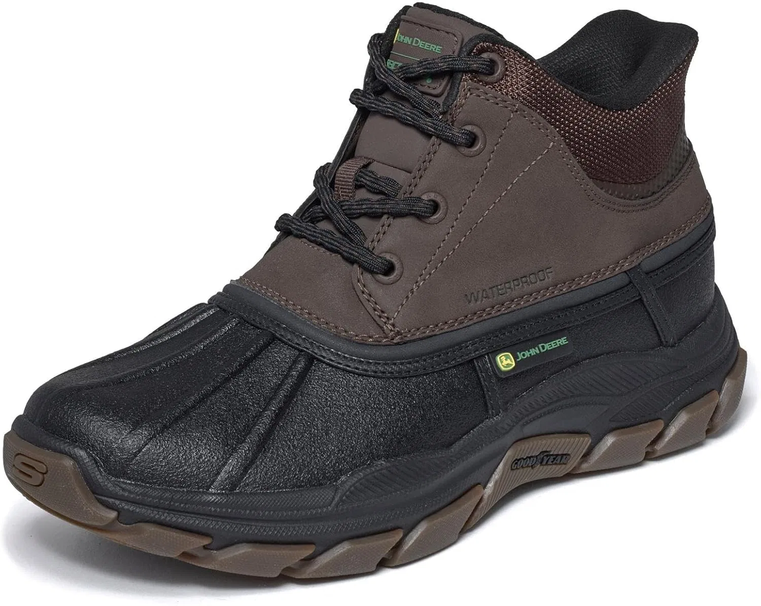 Резиновые ботинки Skechers Respected Swamper для мужчин, Chocolate Leather Duraleather Black Trim