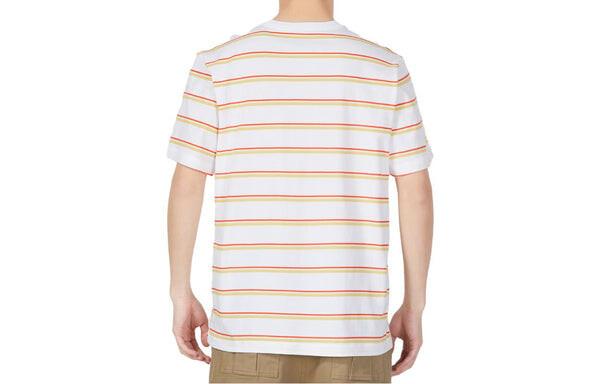 Футболка Nike Sportswear Striped Short Sleeves 'White', белый — фото 3