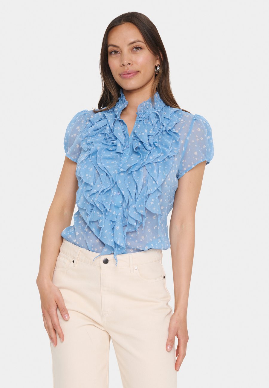 

Блуза Saint Tropez LILJASZ CRINKLE SS SHIRT, Allure Ice Small Blooms/Light Blue