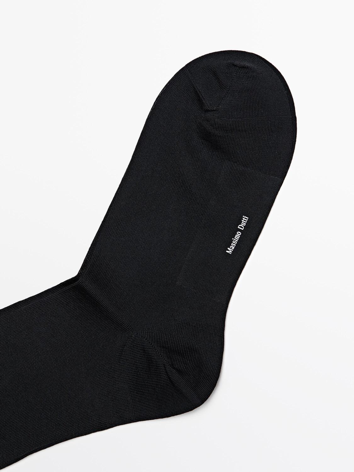 Классические однотонные носки Massimo Dutti, black — фото 3