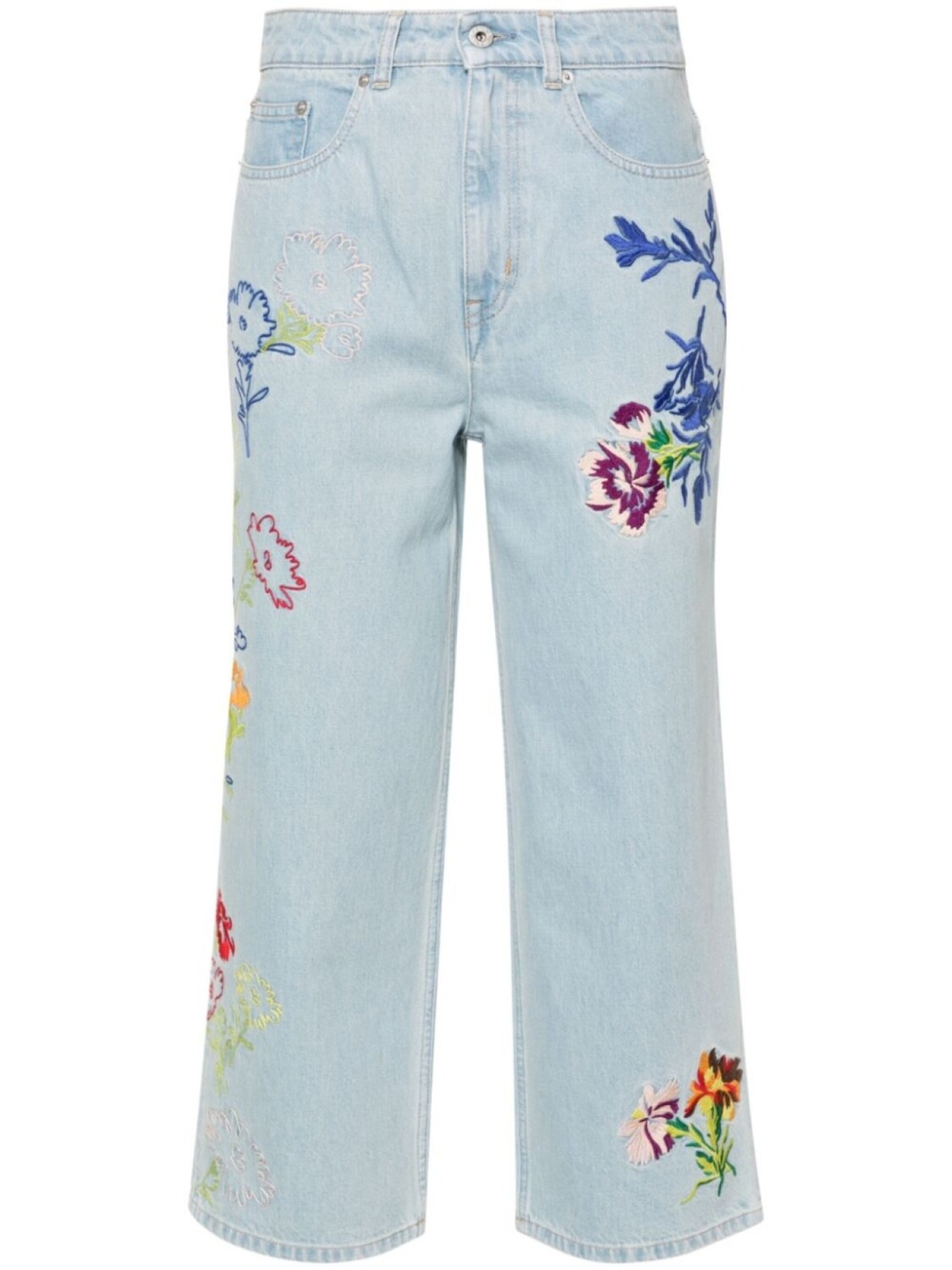 

Kenzo широкие джинсы Drawn Flowers средней посадки, синий