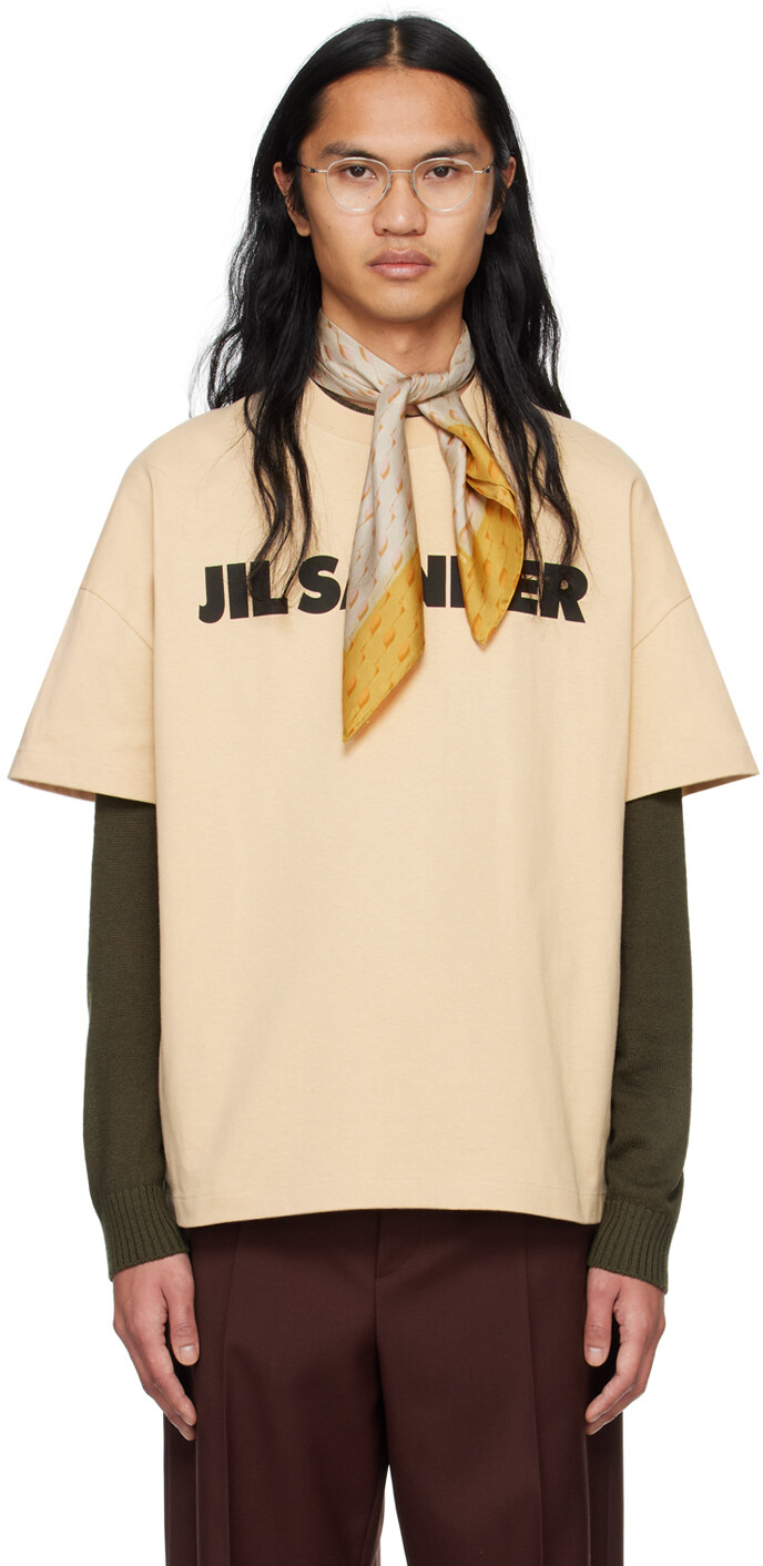 

Бежевая футболка оверсайз Jil Sander