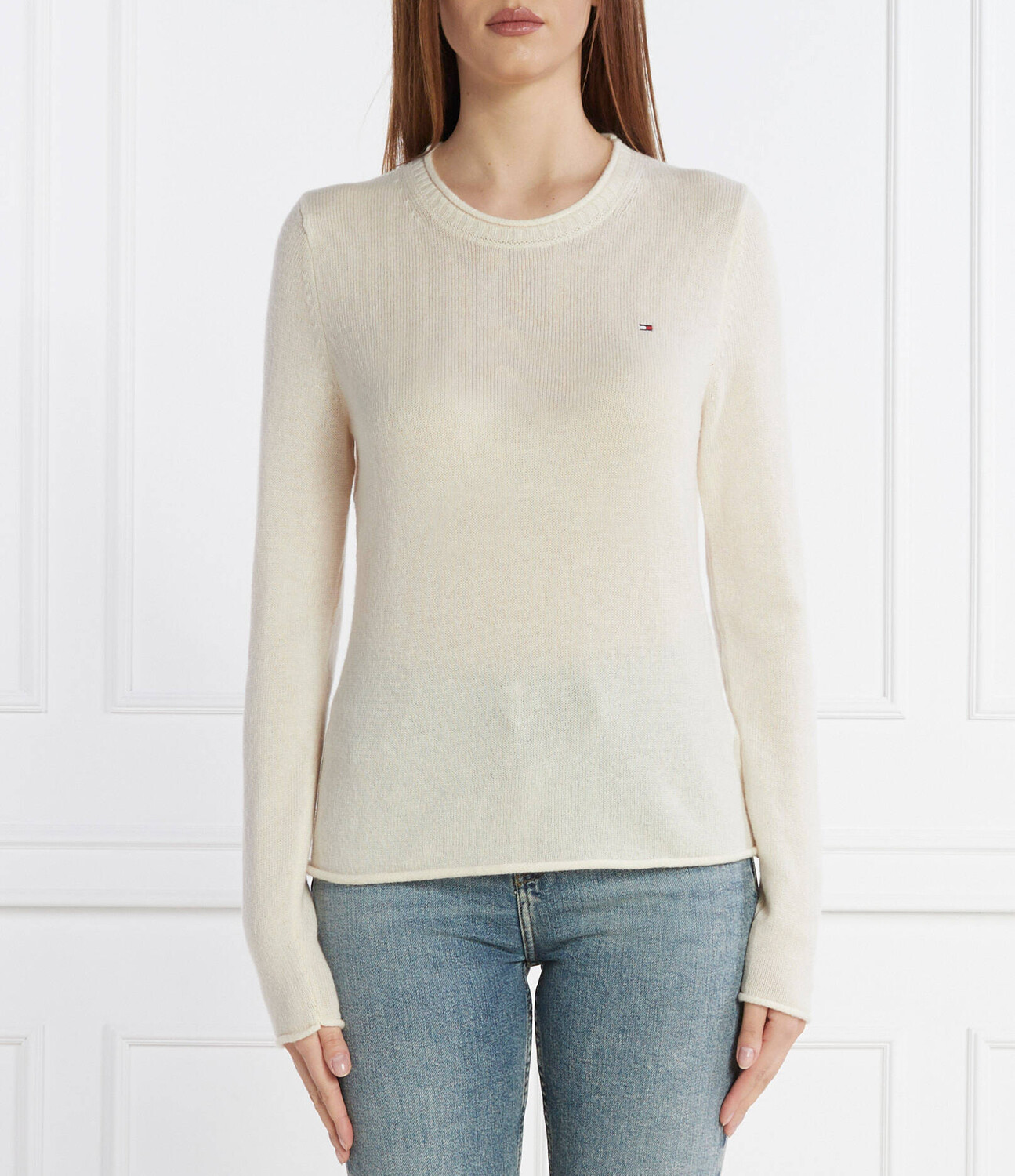 

Свитер из шерсти Tommy Hilfiger SOFT C-NK Regular Fit, кремовый