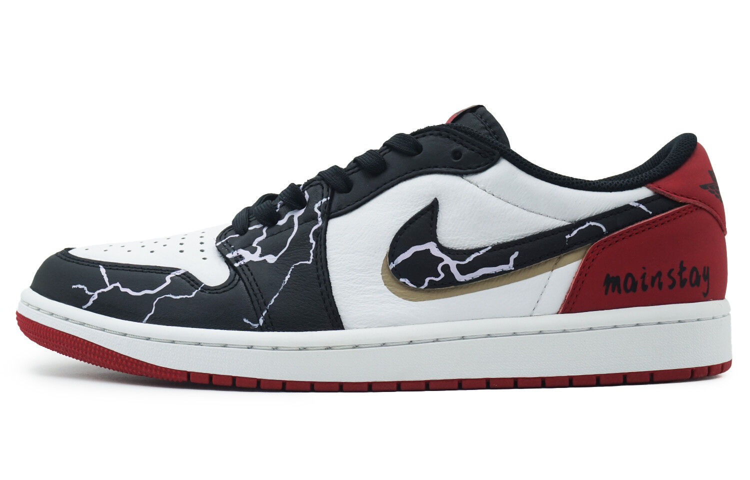 

Кроссовки Air Jordan 1 Vintage Basketball Shoes Unisex Low-top Black/White/Red, черный