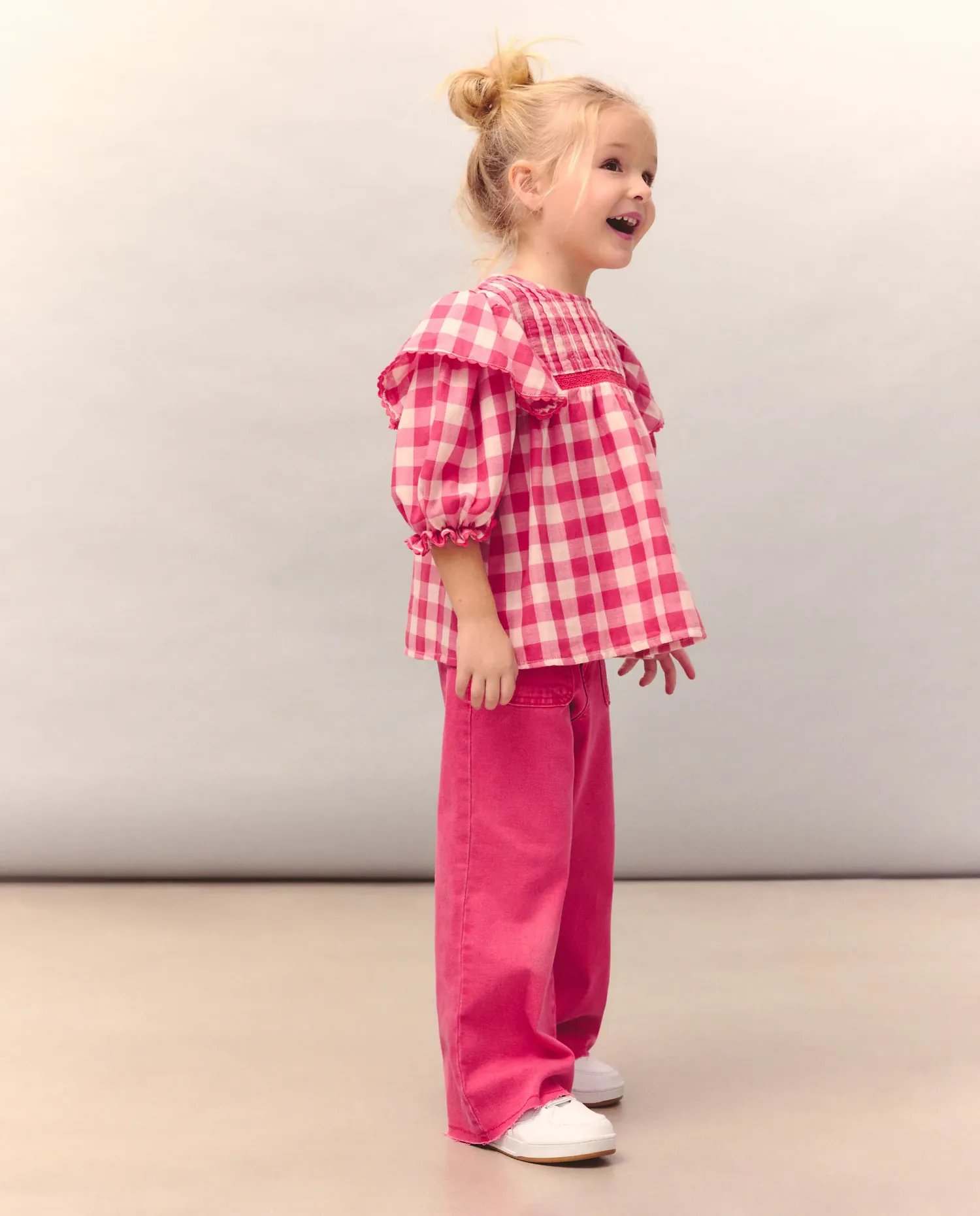 Детские брюки из саржи широкие Kids El Corte Inglés, темно-розовый — фото 2