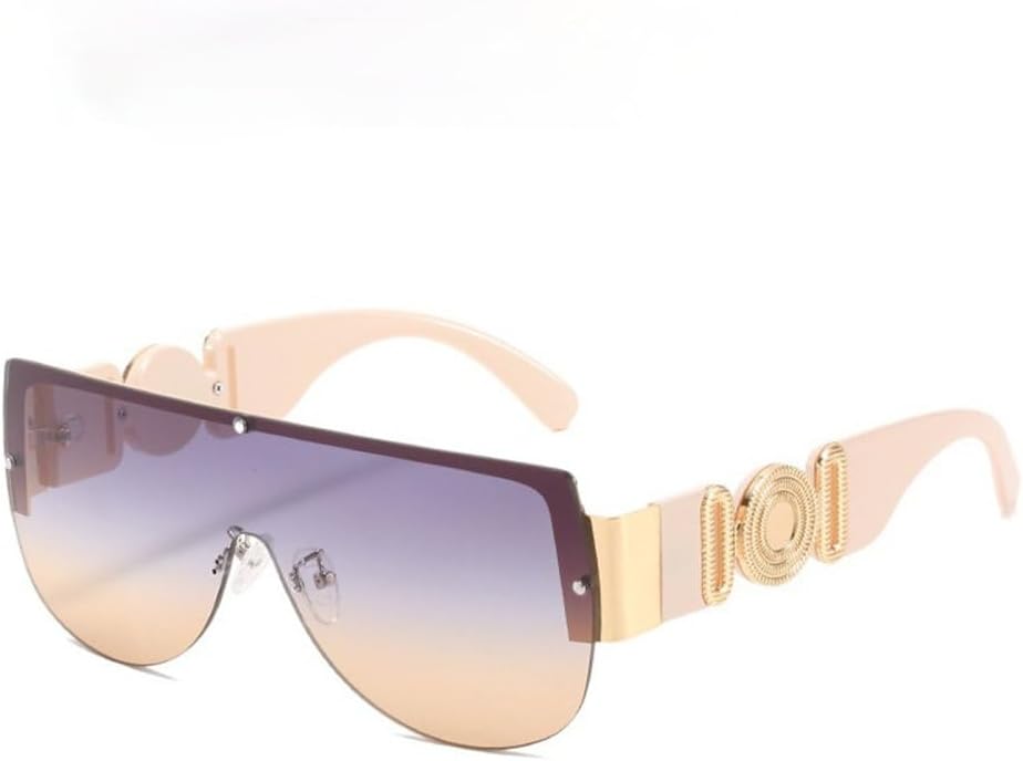 

Модные цельные солнцезащитные очки без оправы для мужчин, винтажные солнцезащитные очки с черным градиентом для женщин, сексуальные очки с защитой от УФ-излучения UV400 MTZJH, Gray Tea