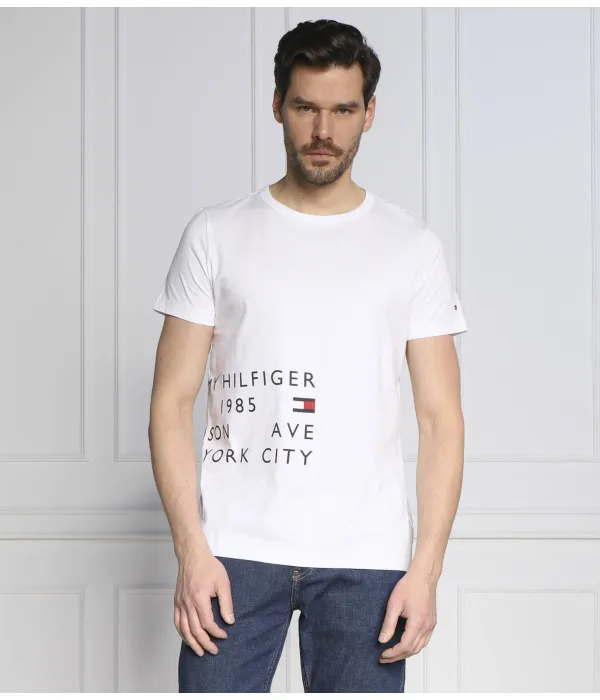 Футболка с надписью «Вне места работы» Slim fit Tommy Hilfiger, белый — фото 3