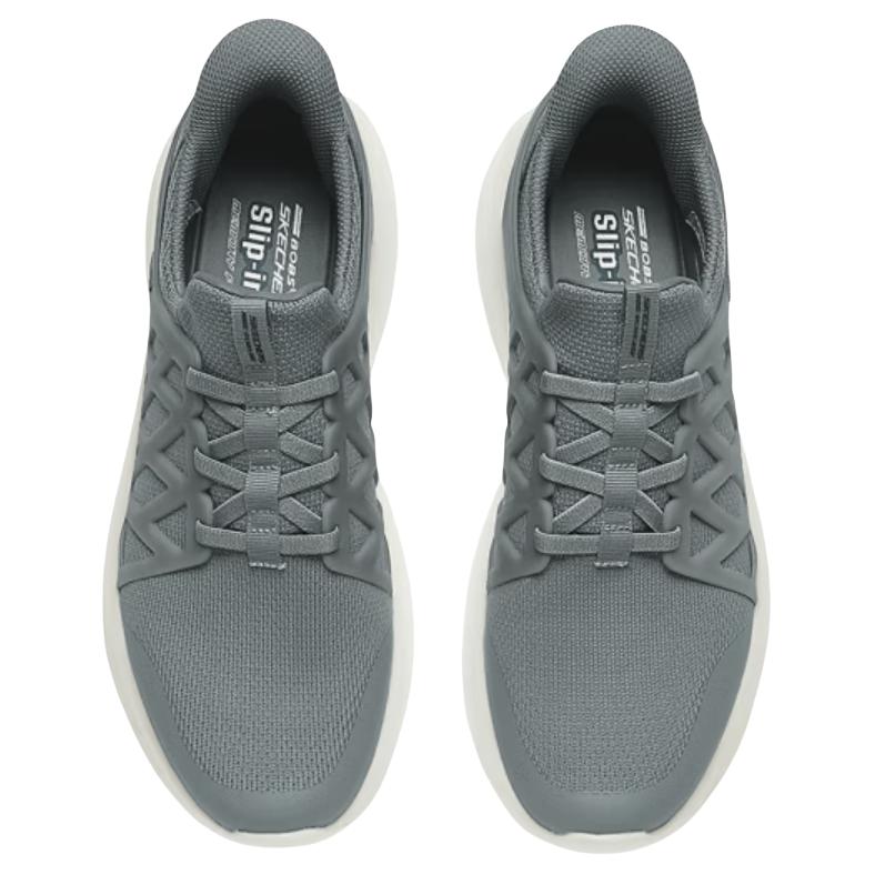 Skechers Слипоны мужские низкие повседневные зеленые серые, цвет Green Gray — фото 3