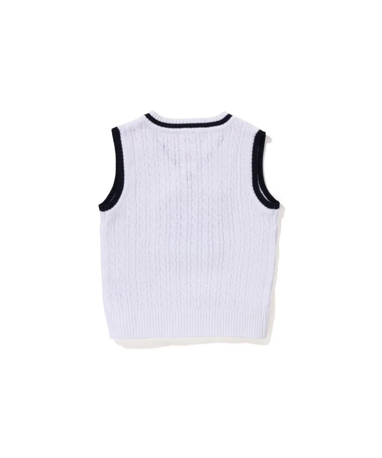 Жилет вязаный cable knit A Bathing Ape с патчем, белый — фото 2