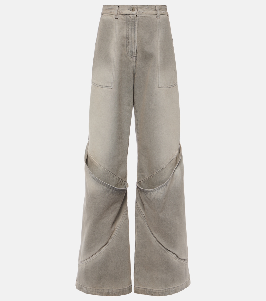 

Джинсы с низкой посадкой и широкими штанинами The Attico, Vintage Grey