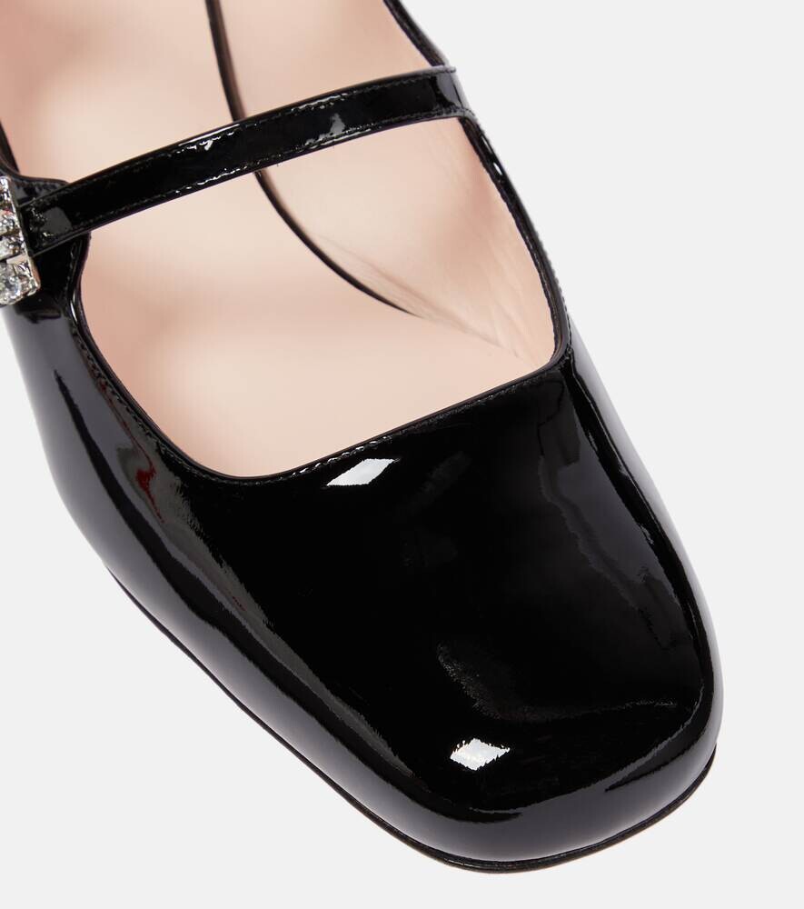 Туфли-лодочки Mini Très Vivier из лакированной кожи Mary Jane Roger Vivier, черный — фото 4