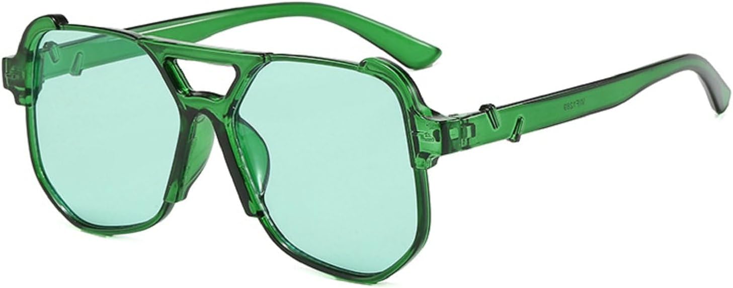 

Большие солнцезащитные очки для женщин и мужчин, роскошные очки-маска в крупной оправе, защитные очки для глаз с прозрачными линзами, защита от УФ-излучения UV400 mincl, Green