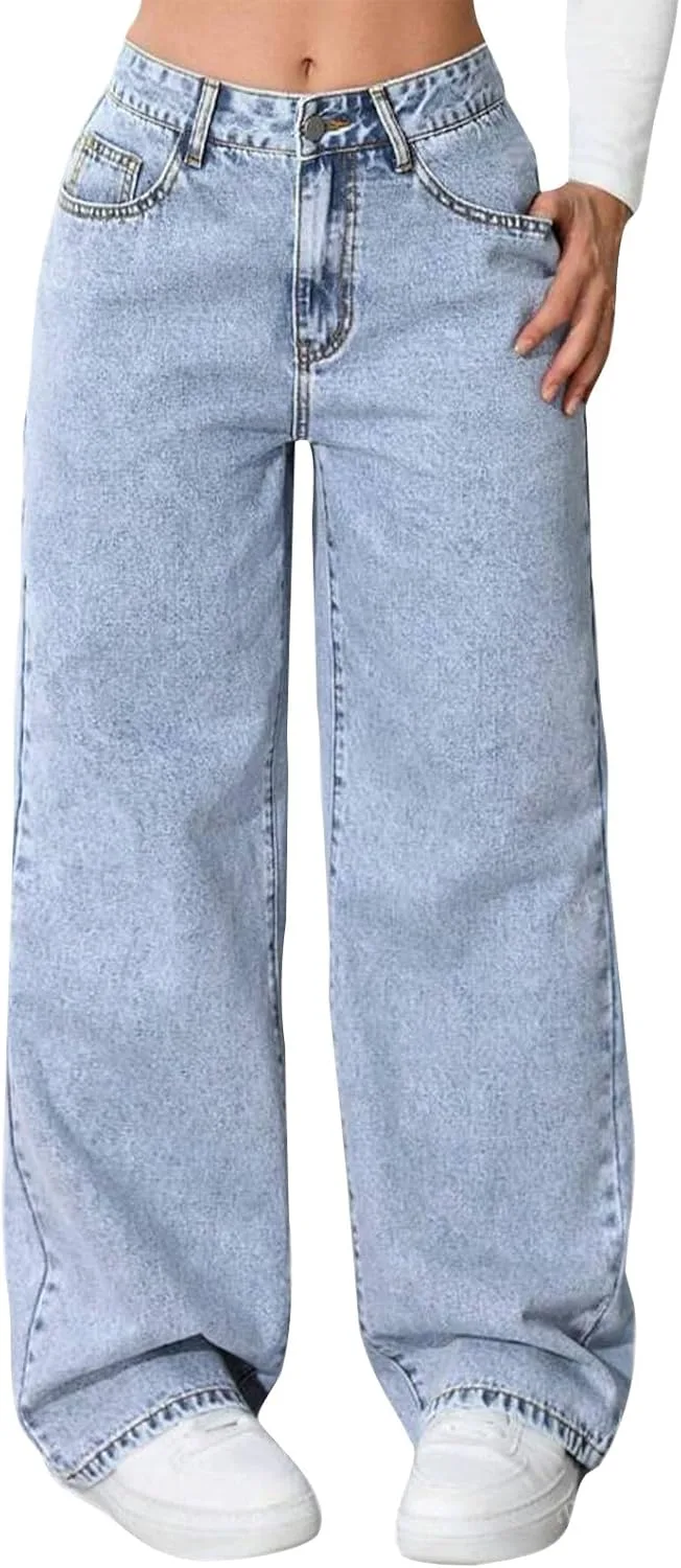 

Женские джинсы-бананы с высокой талией и карманами BEIBEINOYA