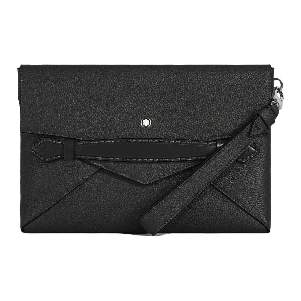 

MONTBLANC Кожаный конверт клатч женский маленький черный