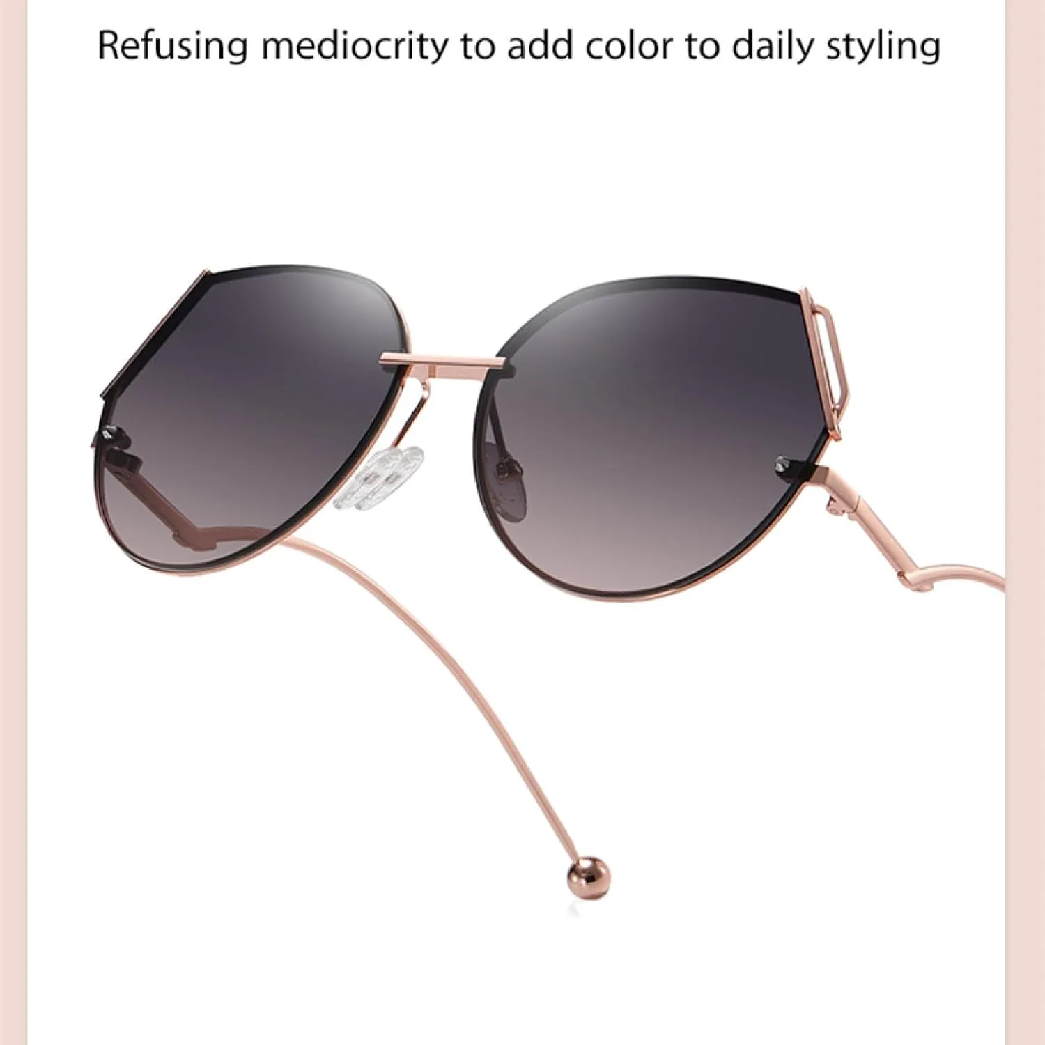 

Женские солнцезащитные очки UV400, мужские с металлической нескользящей оправой, для кемпинга, защиты от солнца на открытом воздухе VFDHN, Rose Gray Pink