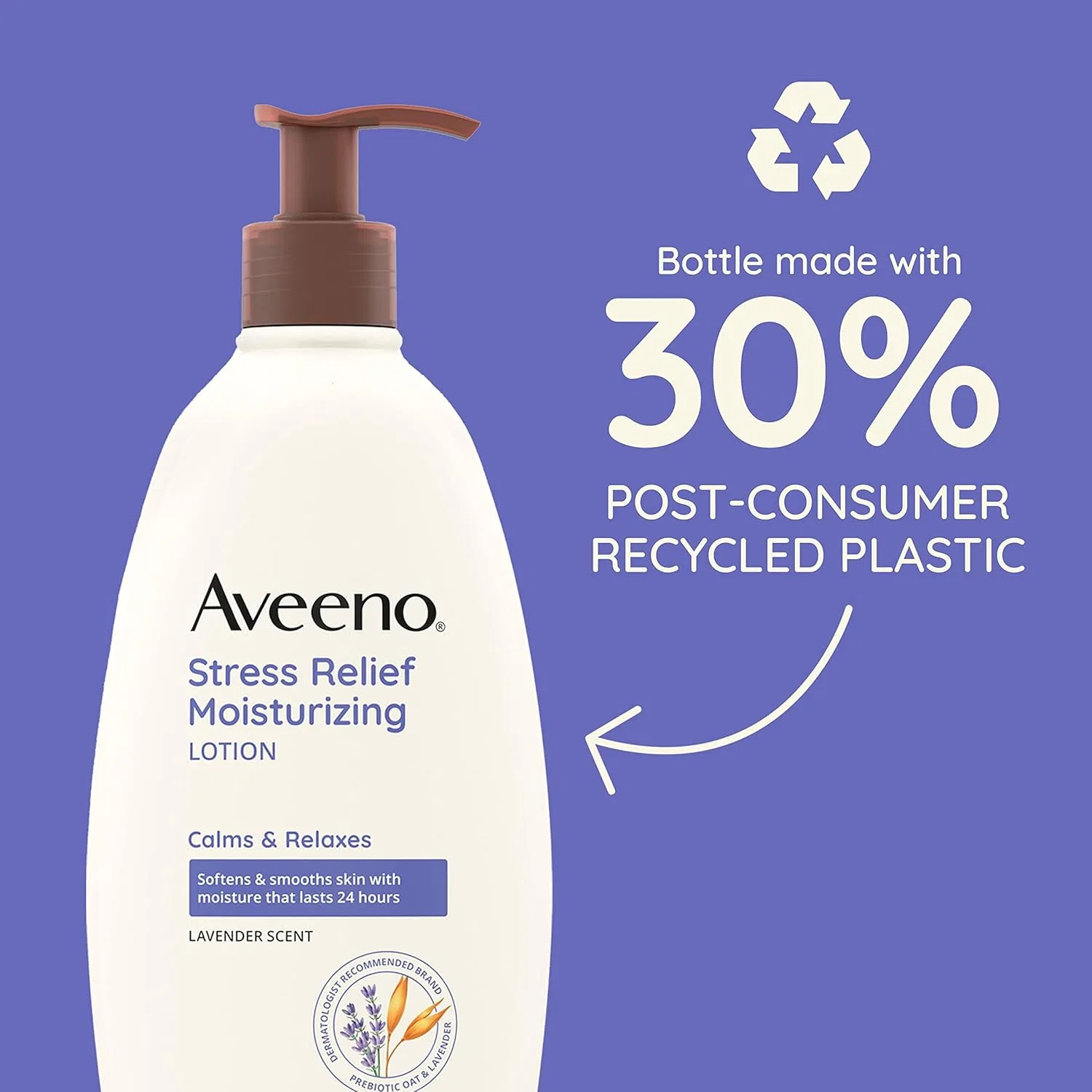 Лосьон для тела увлажняющий Aveeno Stress Relief с лавандой, 3 шт по 532 мл — фото 4