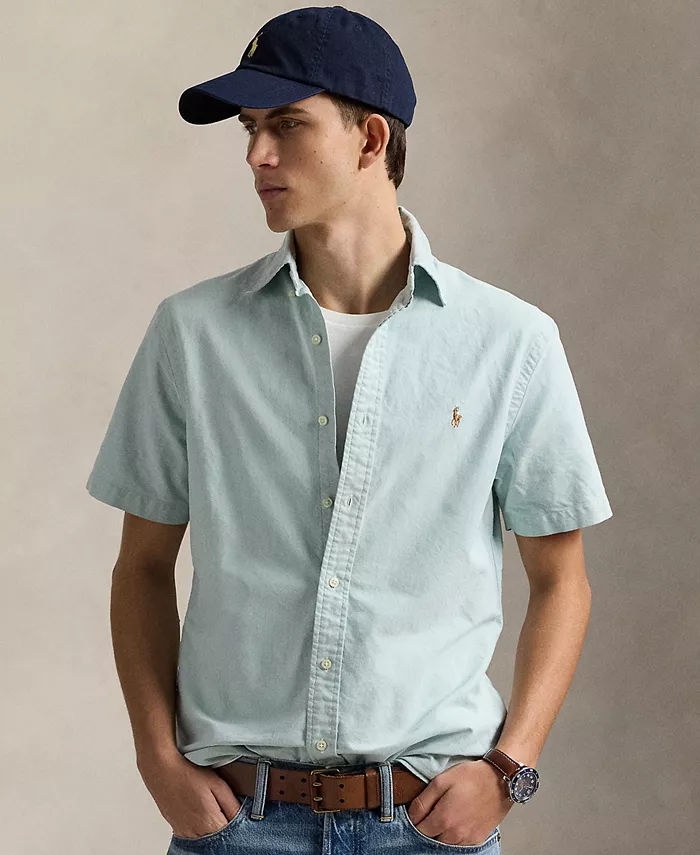 

Мужская классическая оксфордская рубашка в клетку Polo Ralph Lauren, зеленый